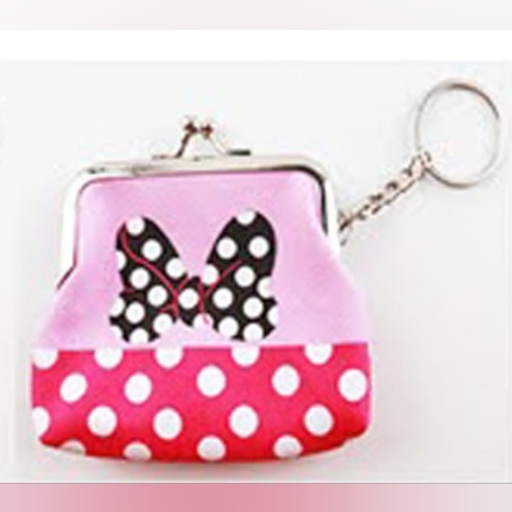 Polkadot Bag Charm Keychain Bowtie Coin purse